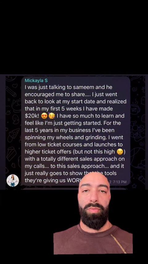 Client win posted on Sameem's Instagram
