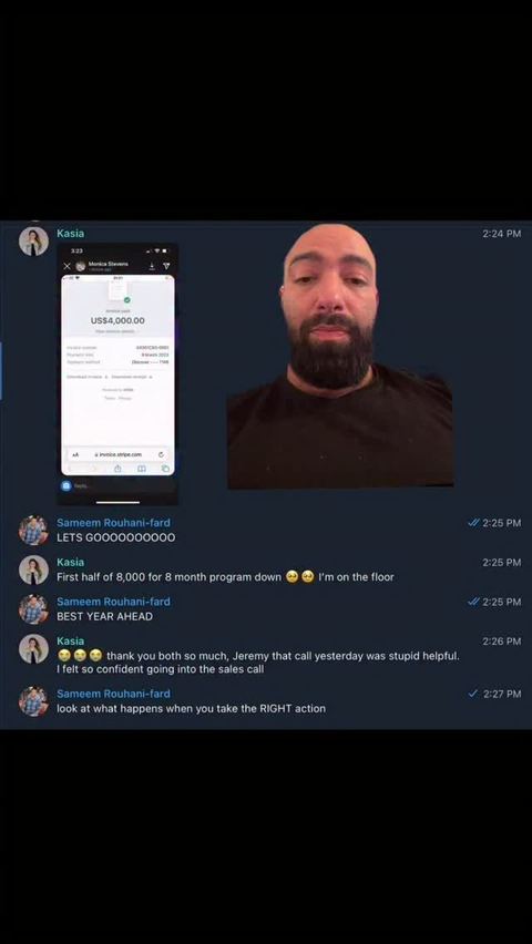 Client win posted on Sameem's Instagram