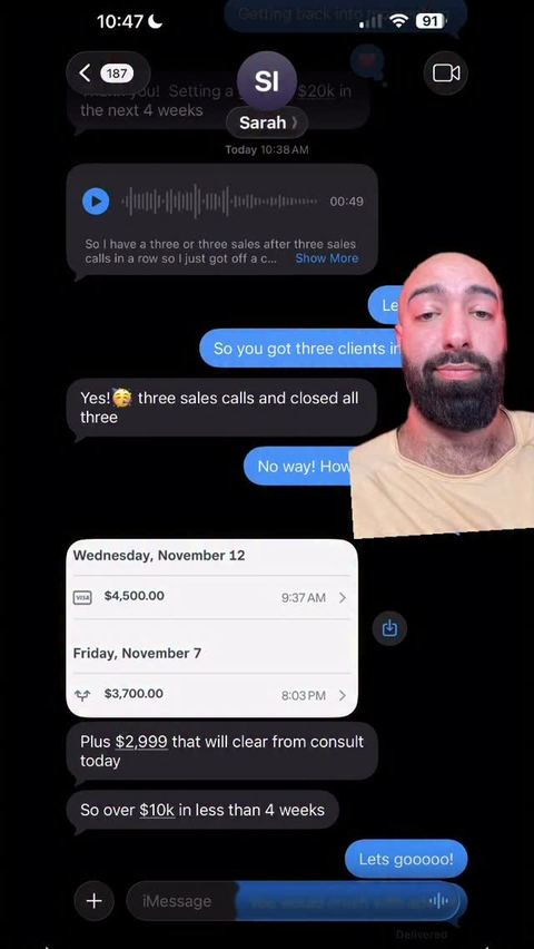 Client win posted on Sameem's Instagram