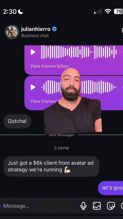 Client win posted on Sameem's Instagram