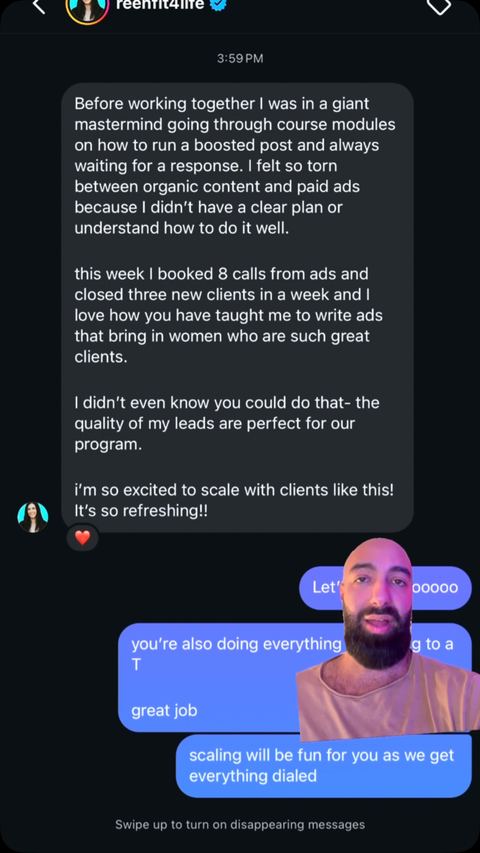 Client win posted on Sameem's Instagram